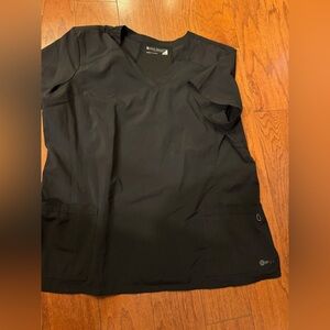 White Cross Black Scrub Top